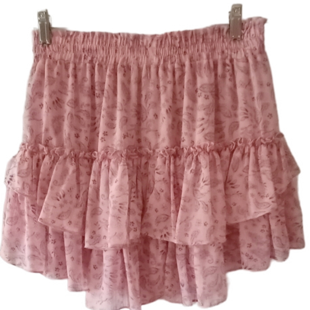 Floral Pink Ruffle Skirt - Picture 3 of 8